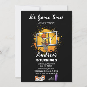 Invitation d'anniversaire de basketball personnel