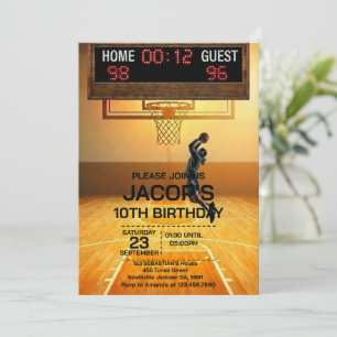Invitation d'anniversaire de basketball tout âge