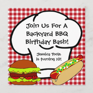 Invitation d'anniversaire de BBQ de jardin