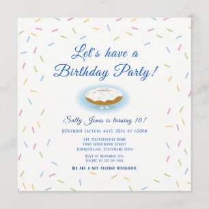 Invitation d'anniversaire de beignet arrose et de