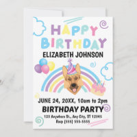 Invitation d'anniversaire de Berger Allemand
