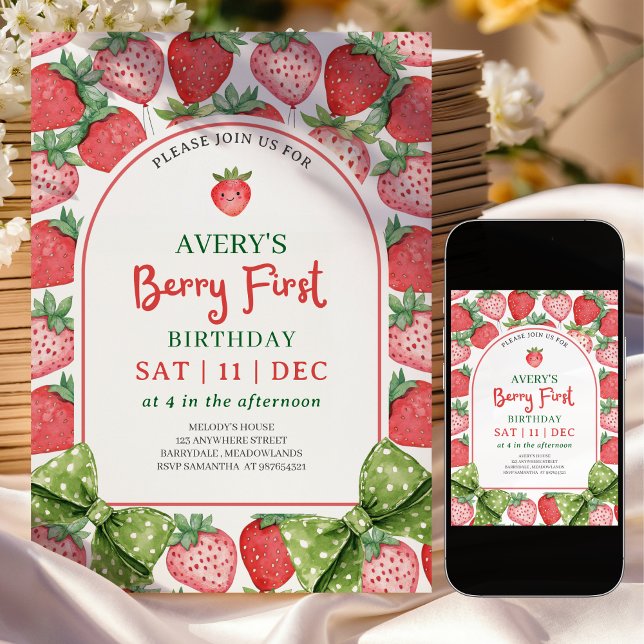 Invitation d'anniversaire de Berry pour son premie (Créateur téléchargé)