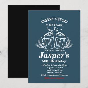 Invitation d'anniversaire de bière, applaudissemen