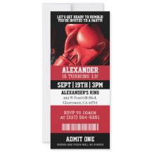 Invitation d'anniversaire de billet de boxe