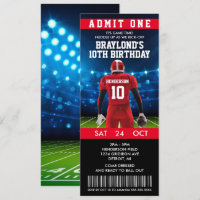 Invitation d'anniversaire de billet de football