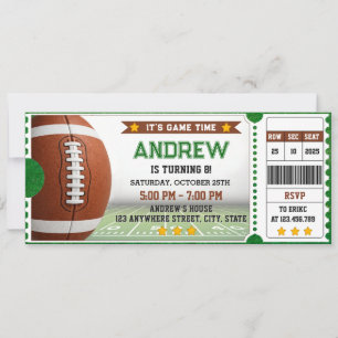 Invitation d'anniversaire de billet de football am