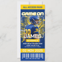 Invitation d'anniversaire de billet de football ja