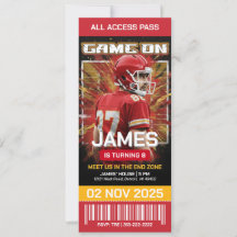 Invitation d'anniversaire de billet de football mo