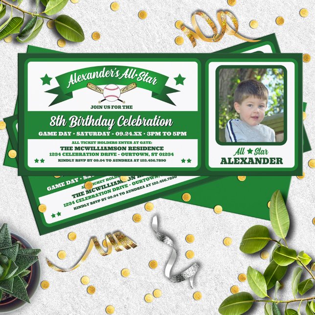Invitation d'anniversaire de billet de jeu de base (Créateur téléchargé)