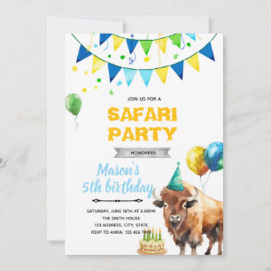 Invitation d'anniversaire de bison