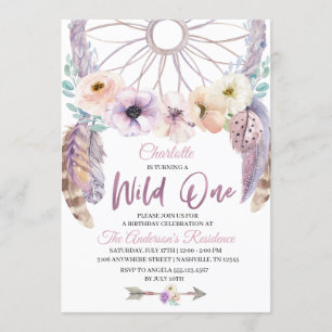 Invitation d'anniversaire de Boho Wild One Dreamca