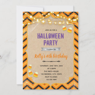 Invitation d'anniversaire de bonbons d'Halloween