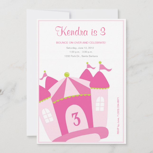 Invitation d'anniversaire de Bounce House (Devant)