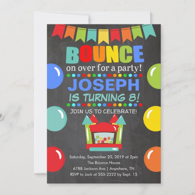 Invitation d'anniversaire de Bounce House (Devant)