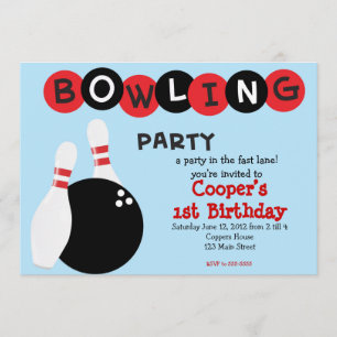Invitation d'anniversaire de bowling