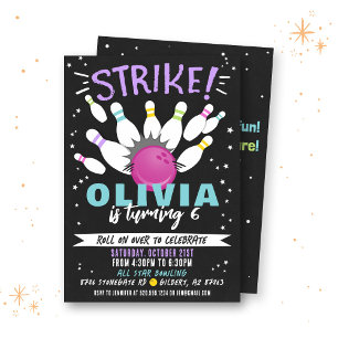 Invitation d'anniversaire de Bowling