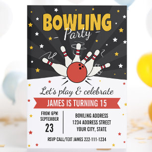 Invitation d'anniversaire de bowling
