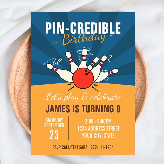 Invitation d'anniversaire de bowling (Créateur téléchargé)
