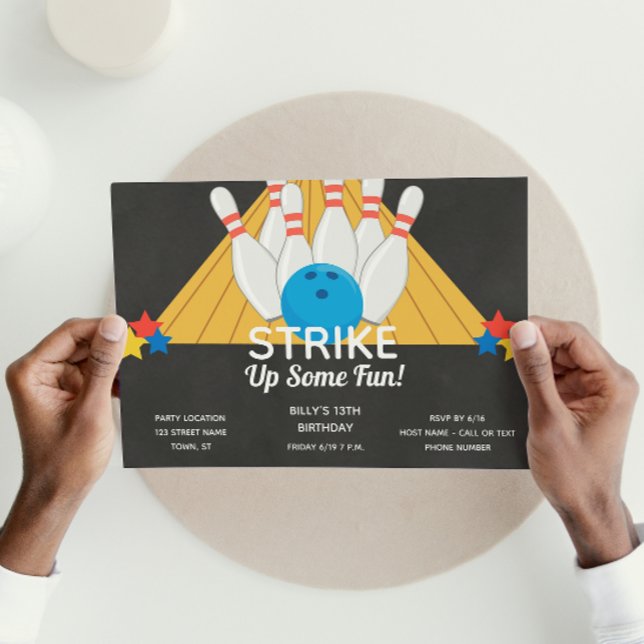 Invitation d'anniversaire de Bowling (Créateur téléchargé)