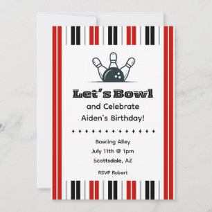 Invitation d'anniversaire de bowling