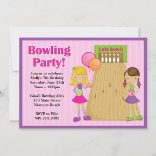 Invitation d'anniversaire de Bowling Party
