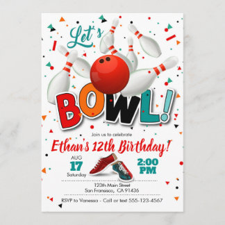 Invitation d'anniversaire de Bowling pour Bowling 