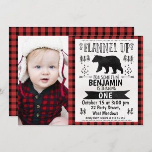 Invitation d'anniversaire de bûcheron de photo