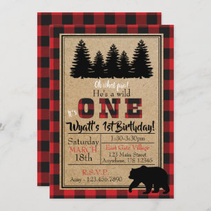 Invitation d'anniversaire de Buffalo Plaid