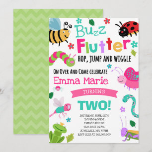 Invitation d'anniversaire de Bugs Fille Rose Fête 