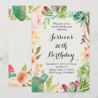 Invitation d'anniversaire de cactus