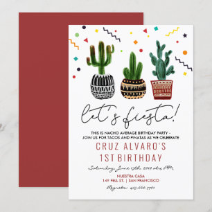 Invitation d'anniversaire de cactus de fête pour t