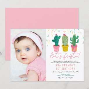 Invitation d'anniversaire de cactus de fête pour t