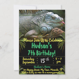 Invitation d'anniversaire de caméléon