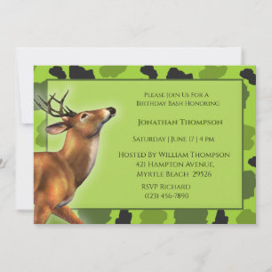 Invitation d'anniversaire de Camo Deer