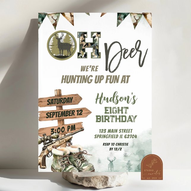 Invitation d'anniversaire de camouflage de chasse  (Créateur téléchargé)