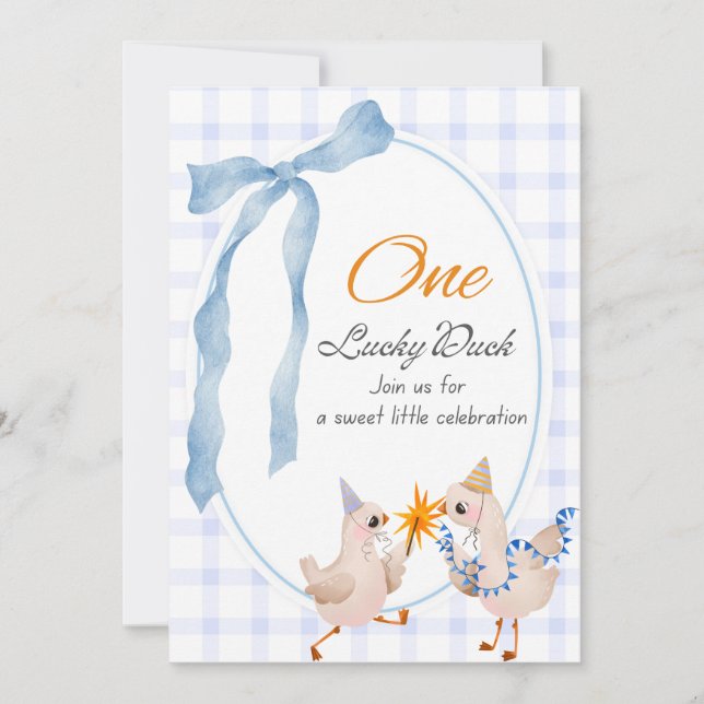 Invitation d'anniversaire de canard  (Devant)