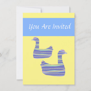 Invitation d'anniversaire de canard-canard jaune