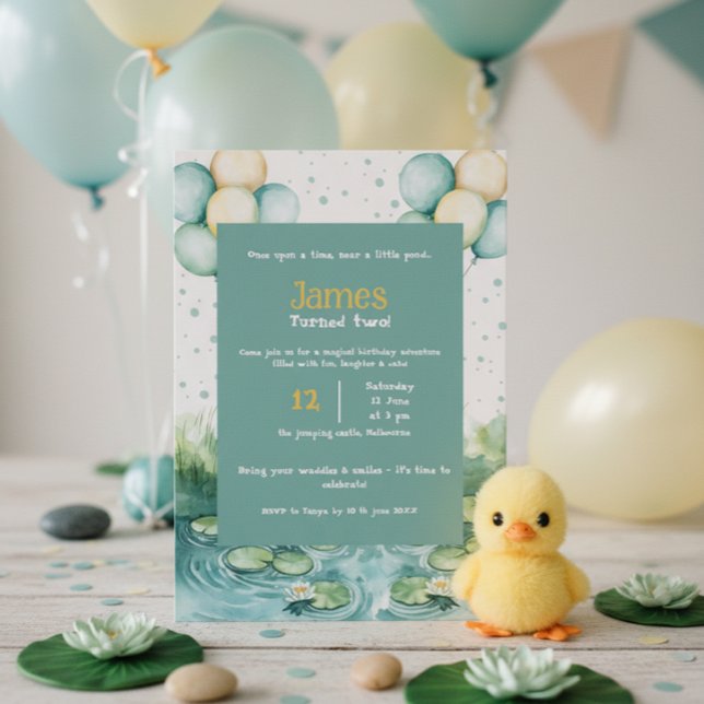 Invitation d'anniversaire de canard • Petit canard (Créateur téléchargé)