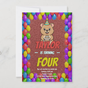 Invitation d'anniversaire de capybara joyeux