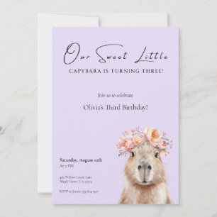 Invitation d'anniversaire de Capybara • Petit Un