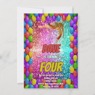 Invitation d'anniversaire de caricatures de crevet