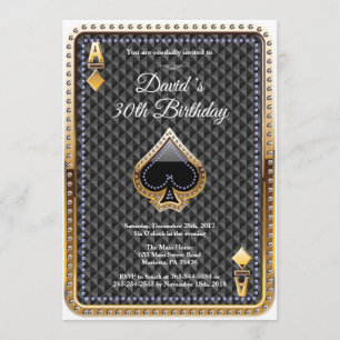 Invitation d'anniversaire de casino de carte de