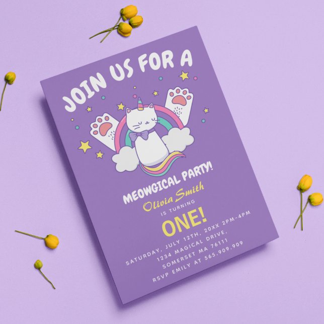 Invitation d'anniversaire de Caticorne (Créateur téléchargé)