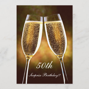 Invitations Faire Part Cartes Anniversaire Champagne Zazzle