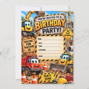 Invitation d'anniversaire de chantier de construct