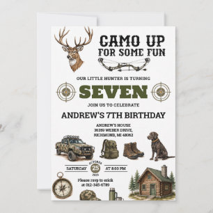 Invitation d'anniversaire de chasse camouflage per