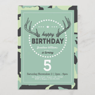 Invitation d'anniversaire de chasse pour des