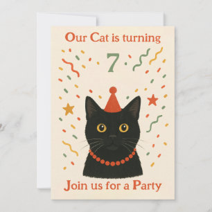 Invitation d'anniversaire de chat