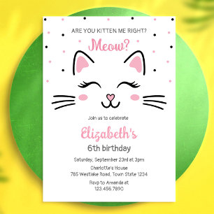 Invitation d'anniversaire de chat de fête de chato