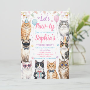Invitation d'anniversaire de chat Fête de chaton P